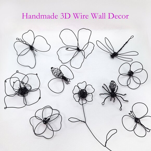 Handmade 3D metal wire sculptures wall decor or desktop display- unique gift - Picture 1 of 7